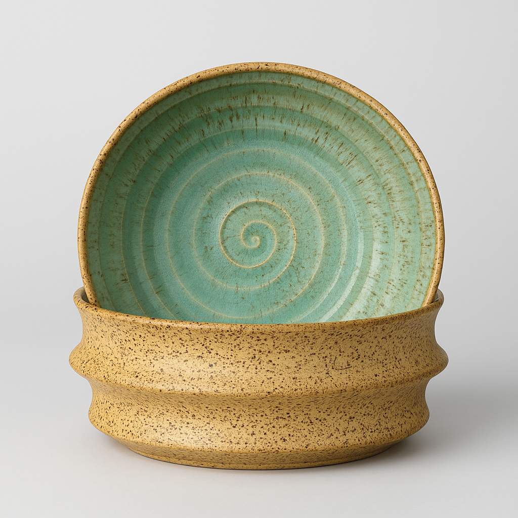 Ceramic bowl with mint glaze – 2 L