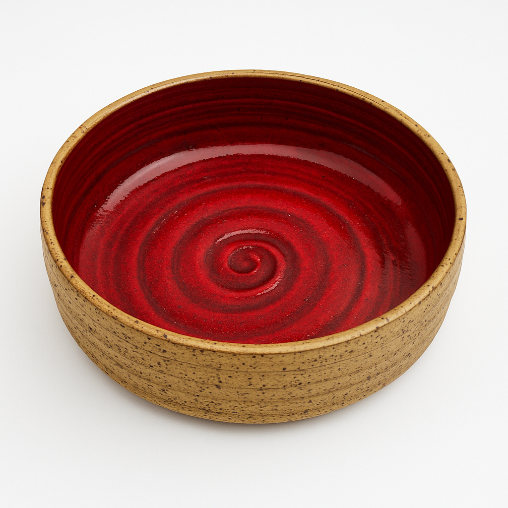 Ceramic bowl with red glaze – approx. 1.5 L