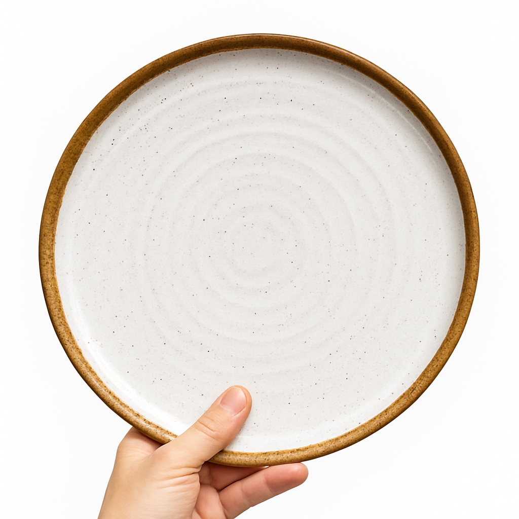 Turned plate 27 cm - White
