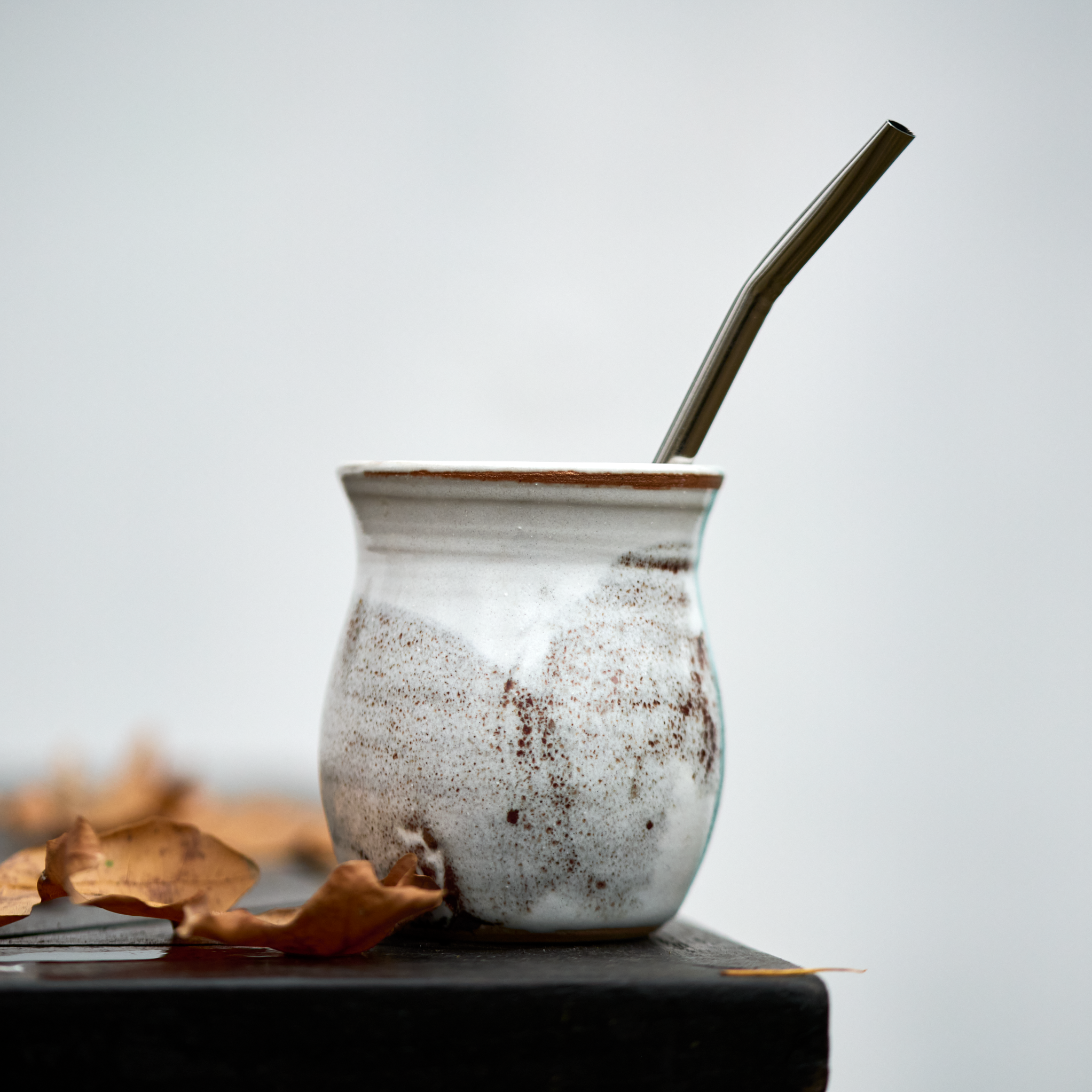 Matero ceramiczne „Biel i Ziemia”