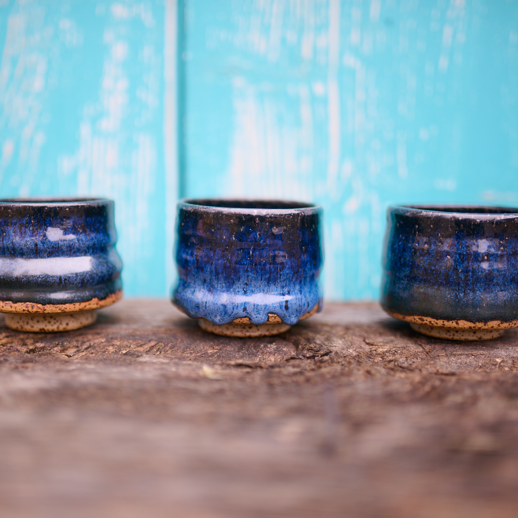 Cobalt ceramic bowl, approx. 300 ml, wheel-throw