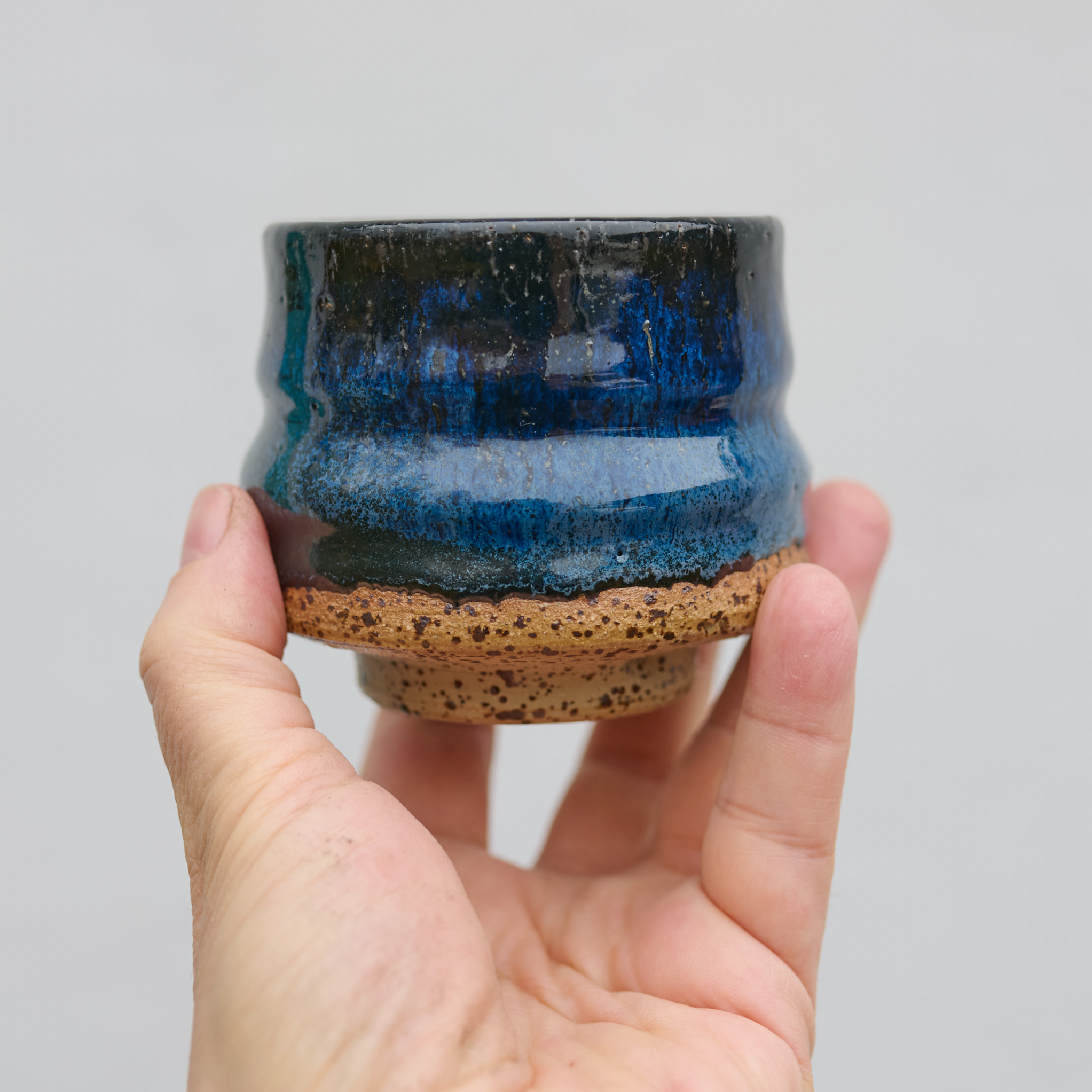 Cobalt ceramic bowl, approx. 300 ml, wheel-throw