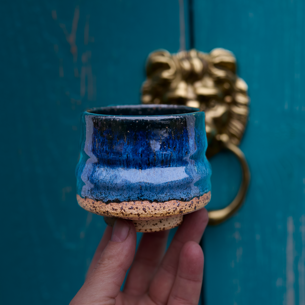 Cobalt ceramic bowl, approx. 300 ml, wheel-throw