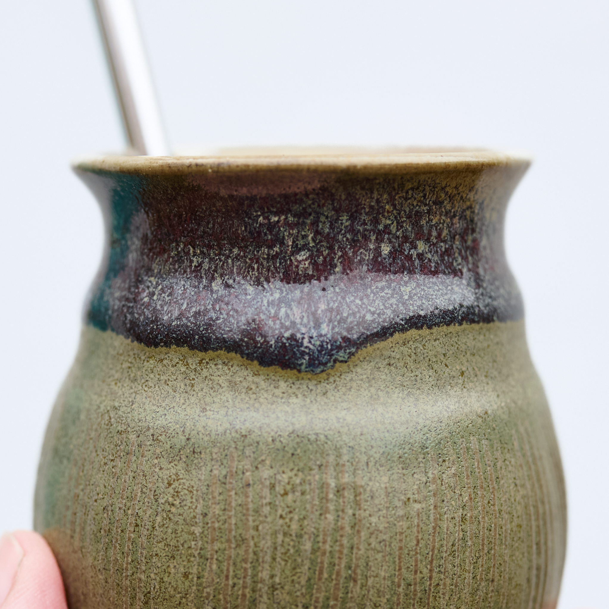 Olive ceramic matero