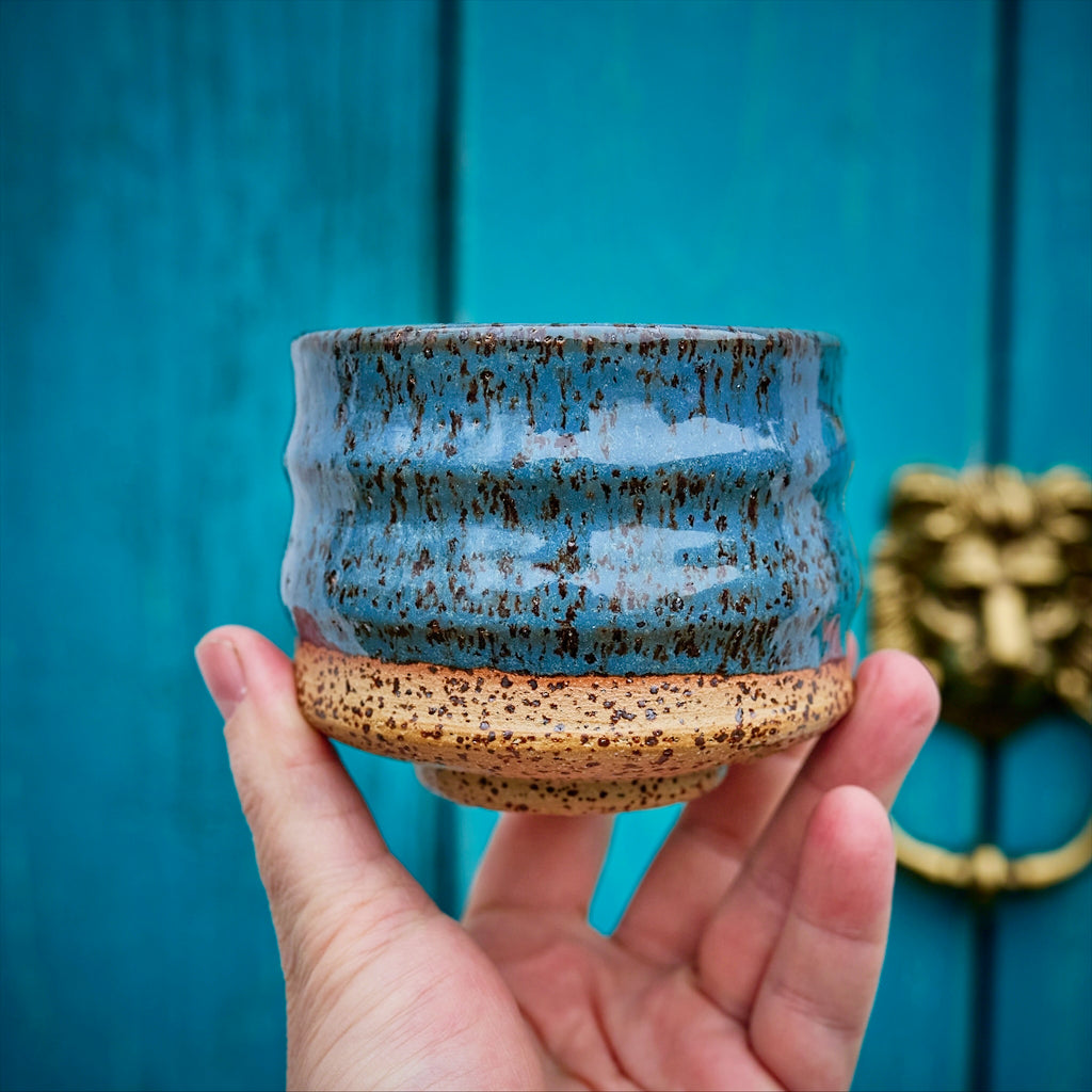 Cobalt ceramic bowl, approx. 300 ml, wheel-throw