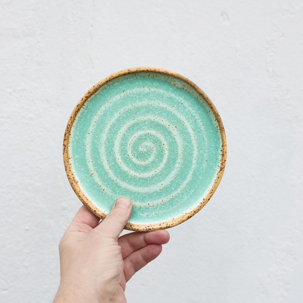 Talerzyk Deserowy 17 cm – "Miętowa Pistacja" (Kamionka)
