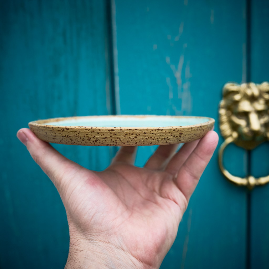 Talerzyk Deserowy 17 cm – "Miętowa Pistacja" (Kamionka)