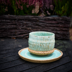 Talerzyk Deserowy 17 cm – "Miętowa Pistacja" (Kamionka)