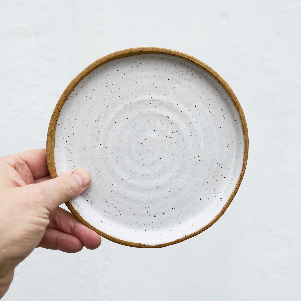 Talerzyk Deserowy 17 cm – "Biała Szałwia" (Kamionka)