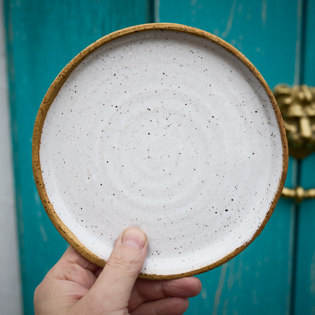 Talerzyk Deserowy 17 cm – "Biała Szałwia" (Kamionka)