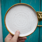 Talerzyk Deserowy 17 cm – "Biała Szałwia" (Kamionka)