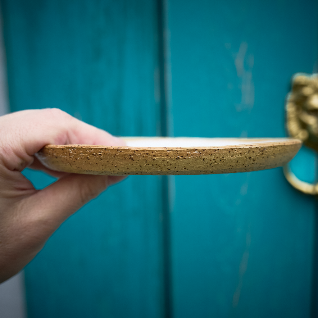 Talerzyk Deserowy 17 cm – "Biała Szałwia" (Kamionka)