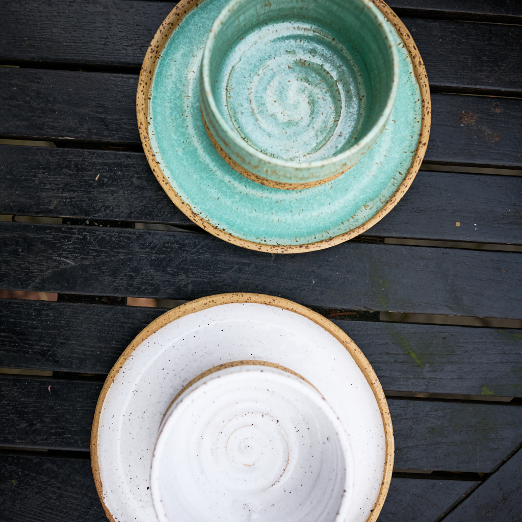 Talerzyk Deserowy 17 cm – "Biała Szałwia" (Kamionka)