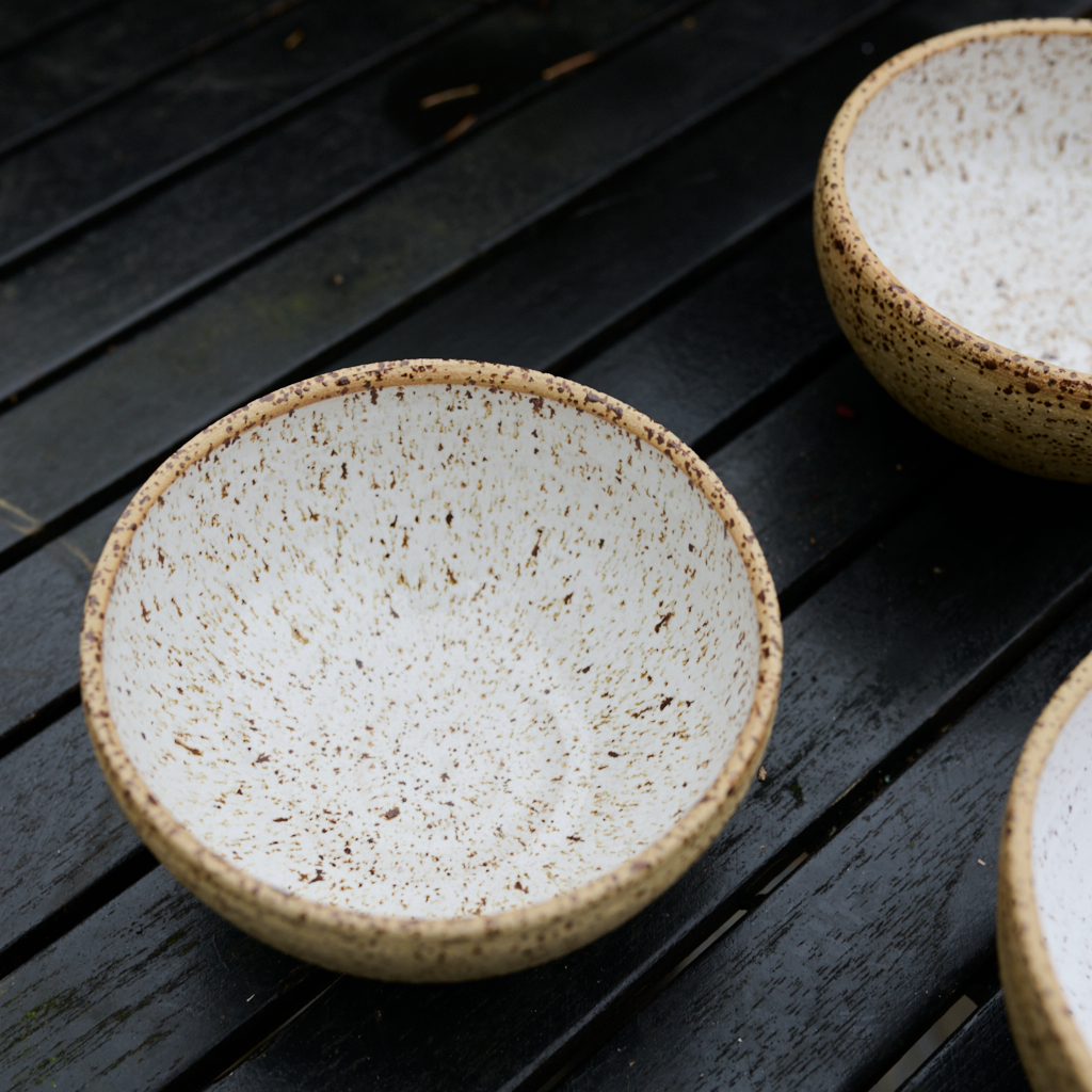 Miska Kamionkowa "Biała Szałwia" – 13 cm / 400 ml | Ręcznie toczona