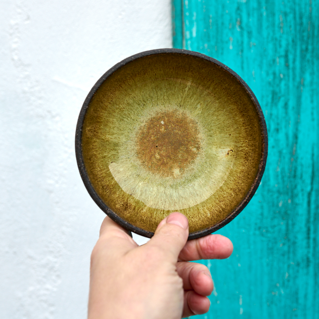 Miseczka  "Leśny Zmierzch" – Ciemna Glina i Zieleń | 14 cm