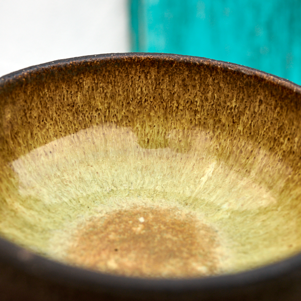 Miseczka  "Leśny Zmierzch" – Ciemna Glina i Zieleń | 14 cm