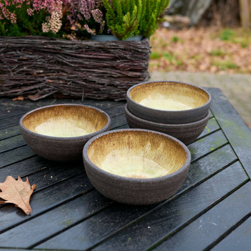 Miseczka  "Leśny Zmierzch" – Ciemna Glina i Zieleń | 14 cm