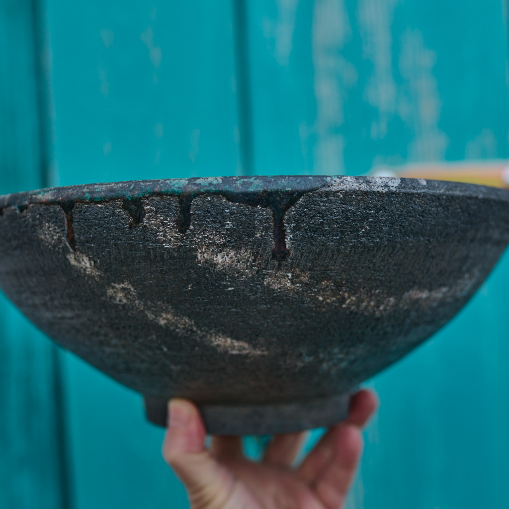 Misa Ceramiczna Raku – „Miedziany Zmierzch” Ø 33 cm | Unikat