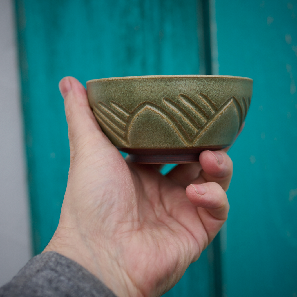 Zestaw "Szałwiowy Gaj" – Ręcznie Rzeźbiona | Miseczka i Czarka