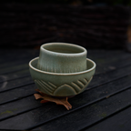 Zestaw "Szałwiowy Gaj" – Ręcznie Rzeźbiona | Miseczka i Czarka