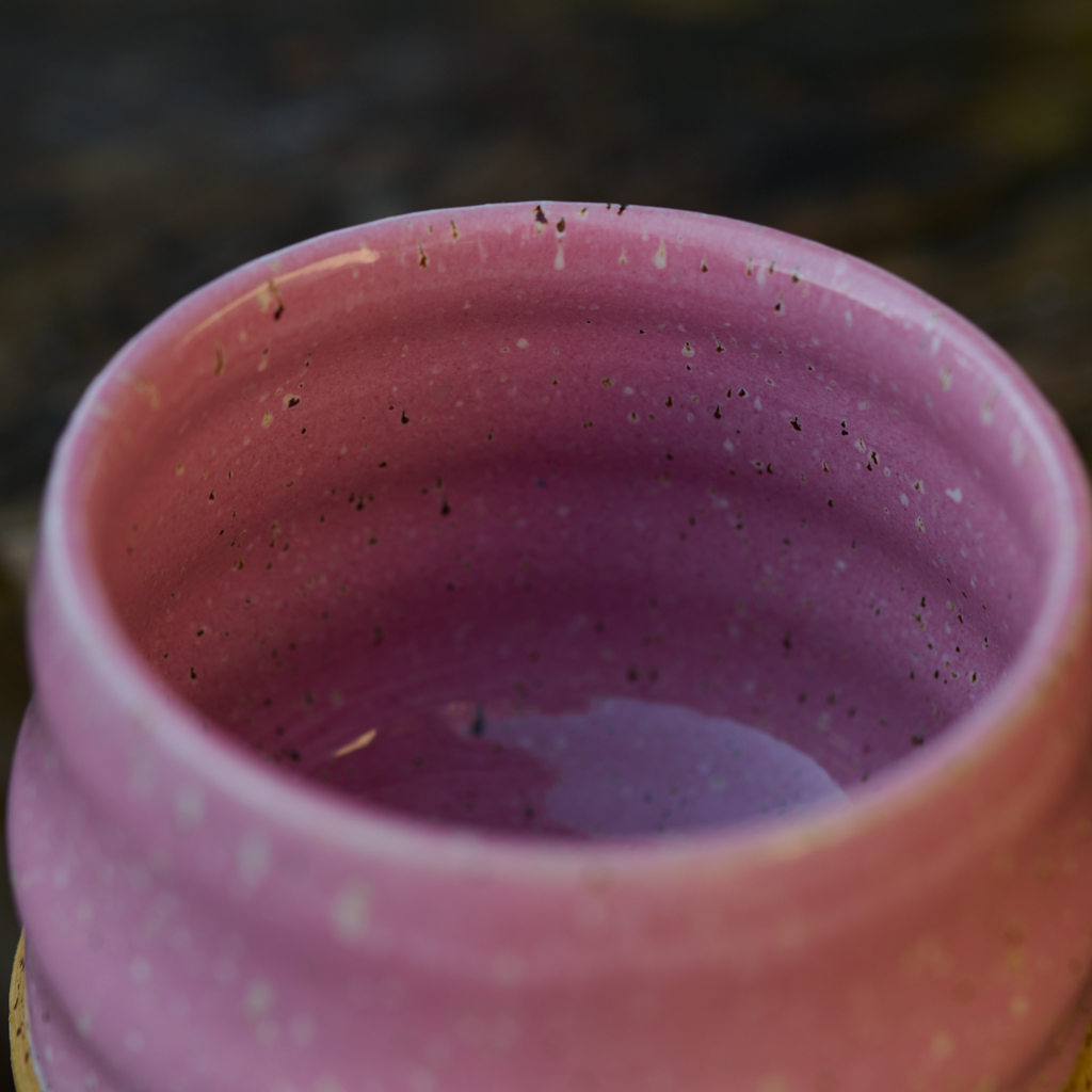 Zestaw, Lawendowy duet – ręcznie toczone czarki ceramiczne (ok. 300 ml)