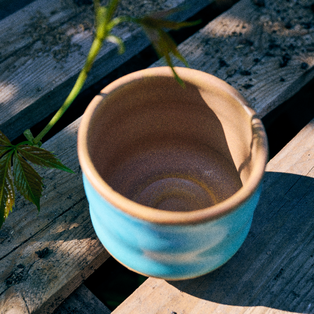 Czarka Ceramiczna "Turkusowy sen" – Kamionka ok. 300 ml – toczona na kole garncarskim