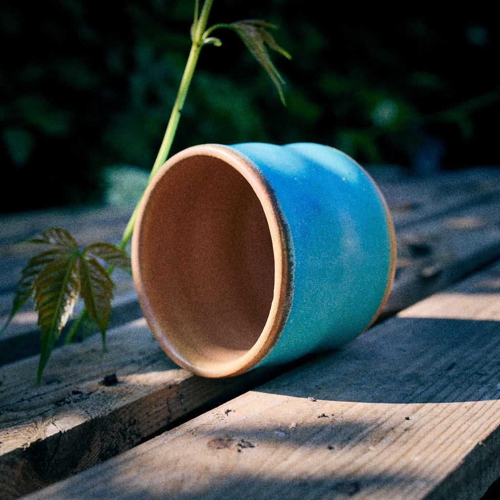 Czarka Ceramiczna "Turkusowy sen" – Kamionka ok. 300 ml – toczona na kole garncarskim