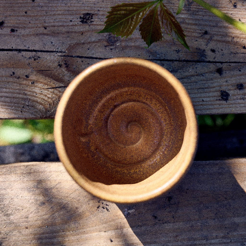 Czarka Ceramiczna "Turkusowy piegusek" – Kamionka ok. 200 ml – toczona na kole garncarskim