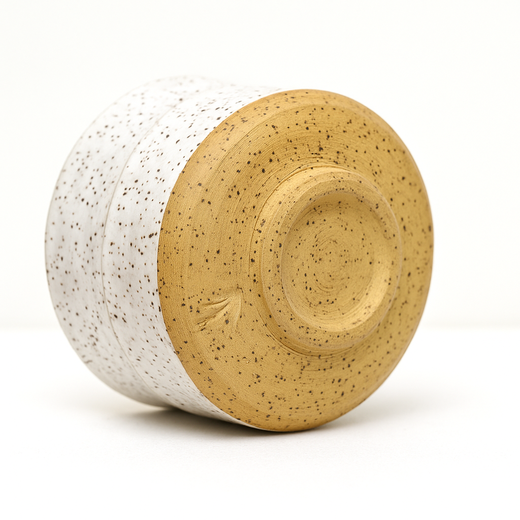 Czarka ceramiczna biała 300 ml – toczona na kole garncarskim