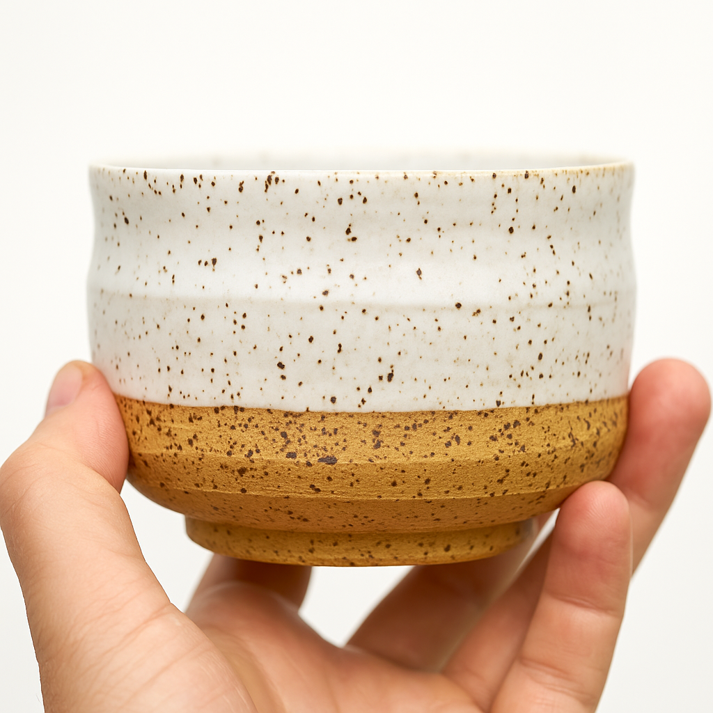 Czarka ceramiczna biała 300 ml – toczona na kole garncarskim