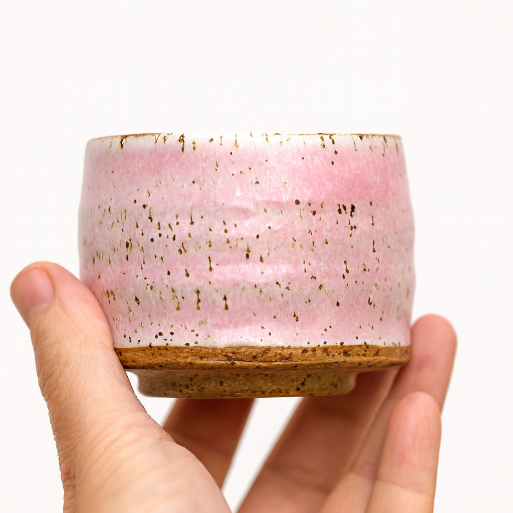 Czarka ceramiczna różowa 300 ml – toczona na kole garncarskim