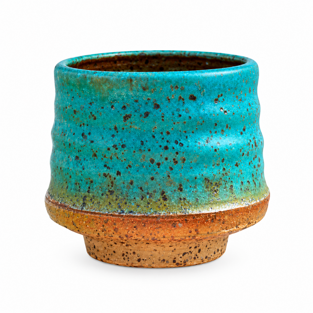 Czarka Ceramiczna "Turkusowy piegusek" – Kamionka ok. 200 ml – toczona na kole garncarskim