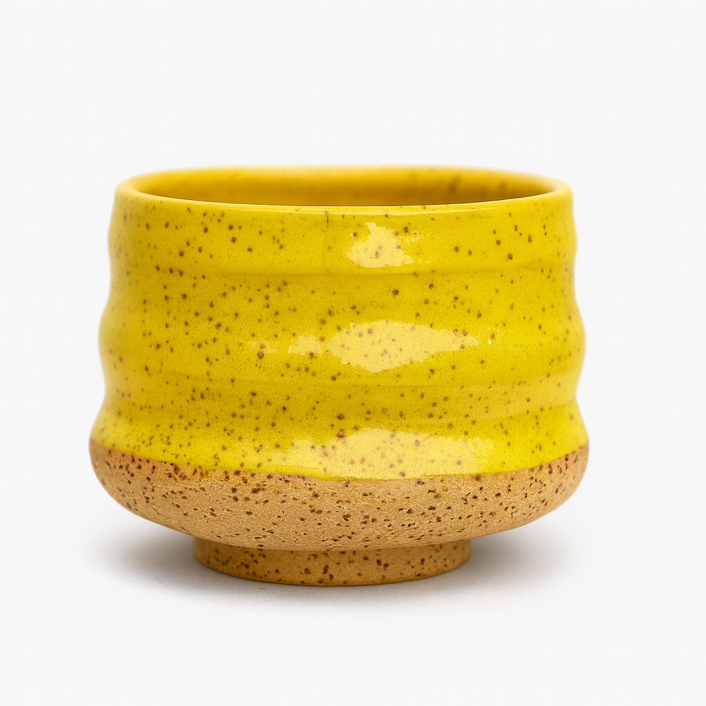 Czarka ceramiczna żółta 300 ml – toczona na kole garncarskim
