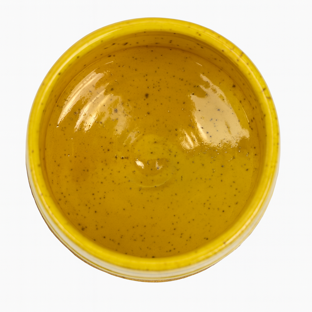 Czarka ceramiczna żółta 300 ml – toczona na kole garncarskim