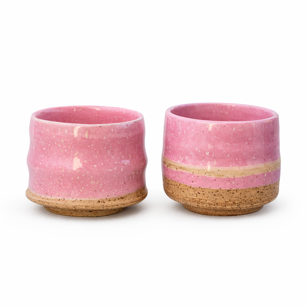 Zestaw, Lawendowy duet – ręcznie toczone czarki ceramiczne (ok. 300 ml)