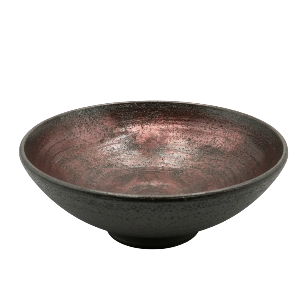 Misa Ceramiczna Raku – „Miedziany Zmierzch” Ø 33 cm | Unikat